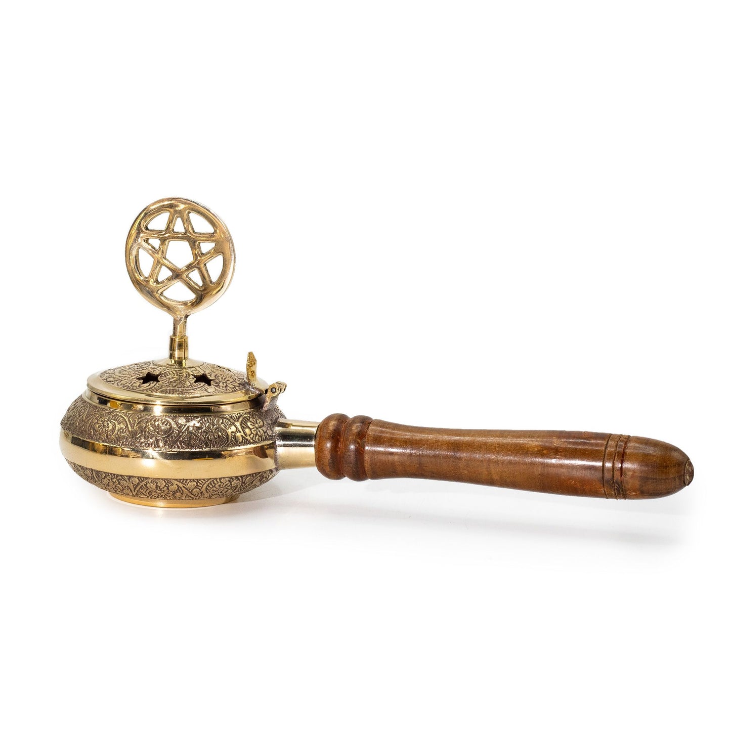 Incensário para incenso com cabo de madeira - Pentagrama