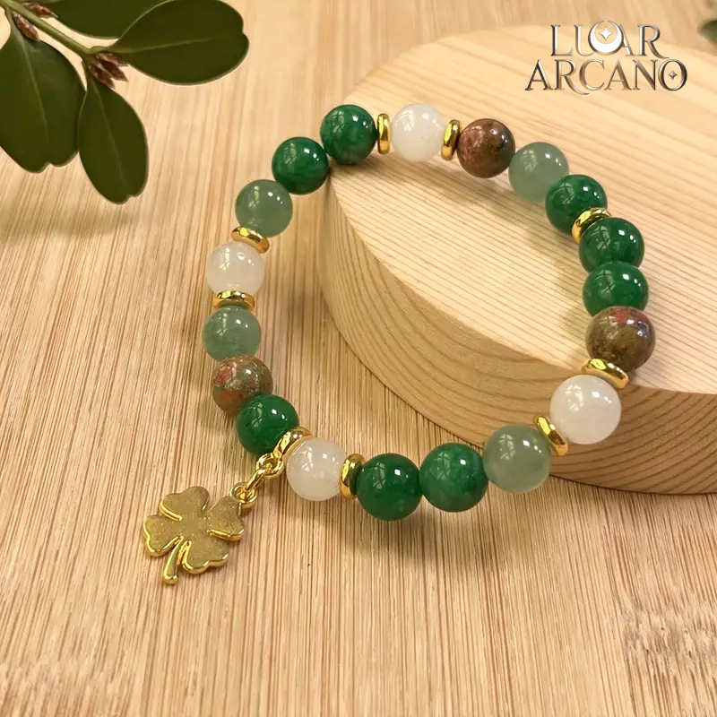 Pulseira da Sorte & Prosperidade – Aventurina Verde e Energia da Abundância | Luar Arcano