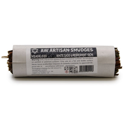 Maço de ervas - Salva branca e menta 10 cm