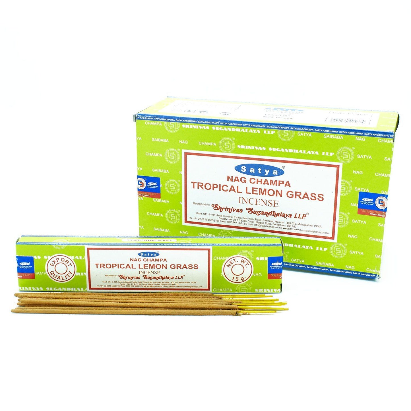 Varetas de incenso Satya 15 g - Capim-limão tropical
