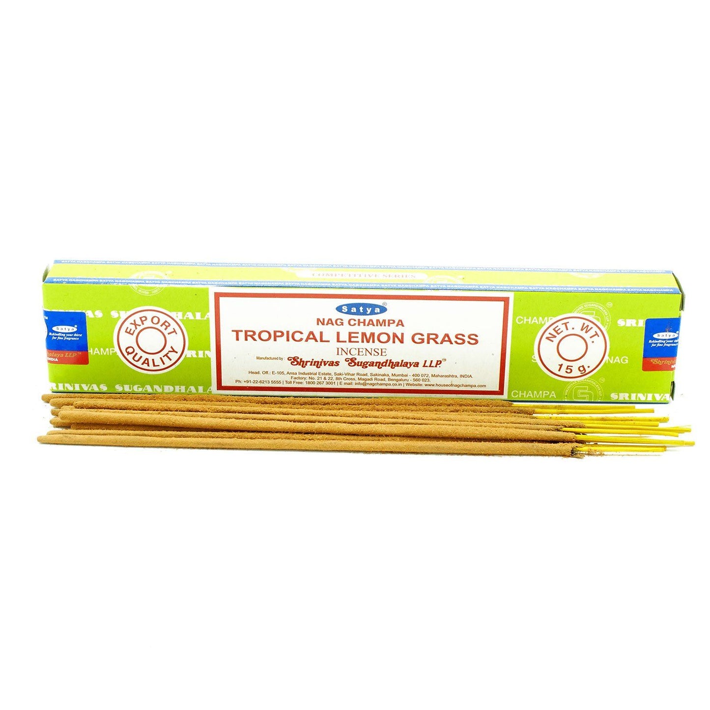 Varetas de incenso Satya 15 g - Capim-limão tropical